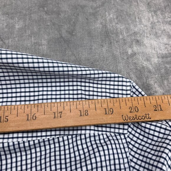 Duluth‎ Shirt Men Large Blue White Check Wrinkle Fighter Relax Fit OCBD Classic - Picture 6 of 8